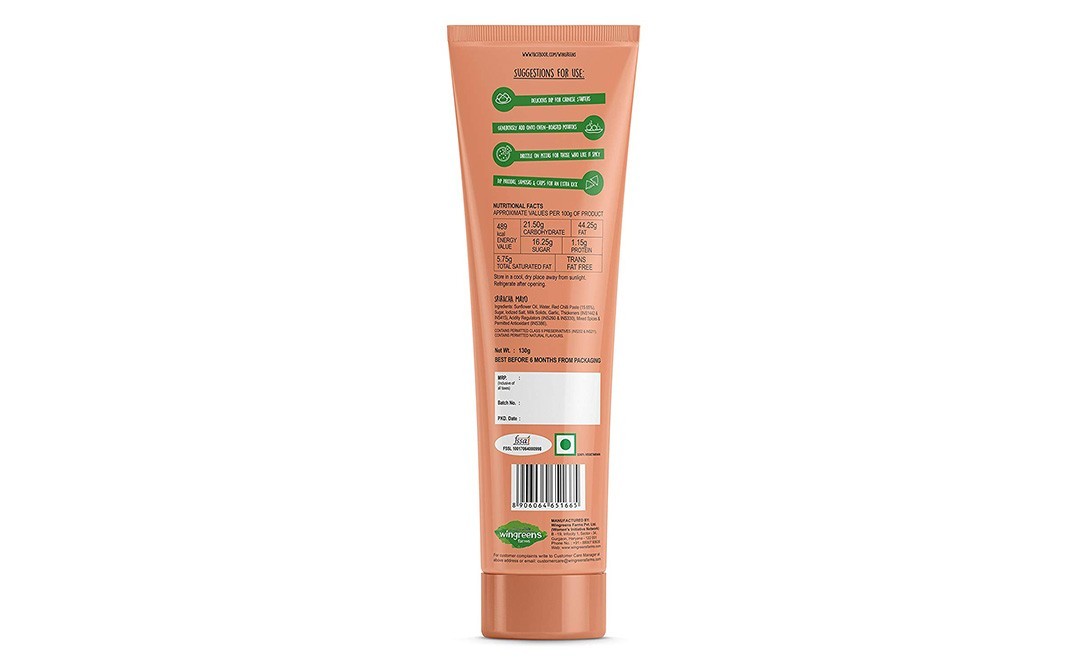Wingreens Farms Sriracha Mayo    Tube  130 grams